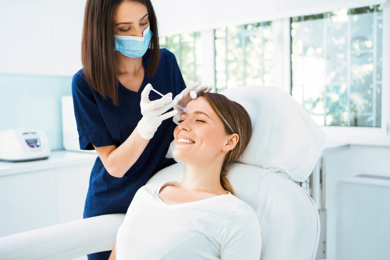 a patient receives filler by a trained medical professional