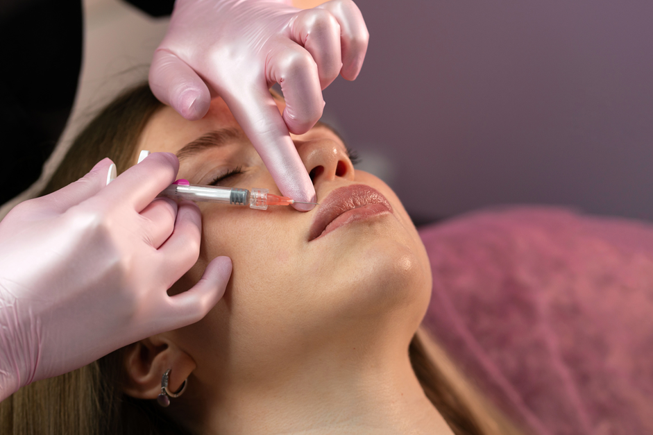 Diagram highlighting facial areas commonly affected by filler migration